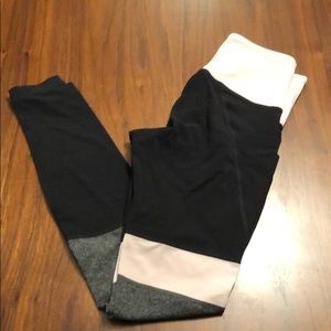 Punk, gray and black striped leggings